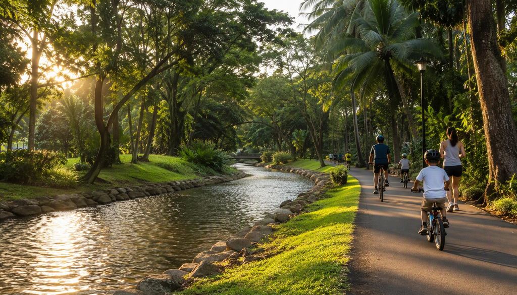 The park connector and river greenery of Bishan-Ang Mo Kio Park near Sin Ming